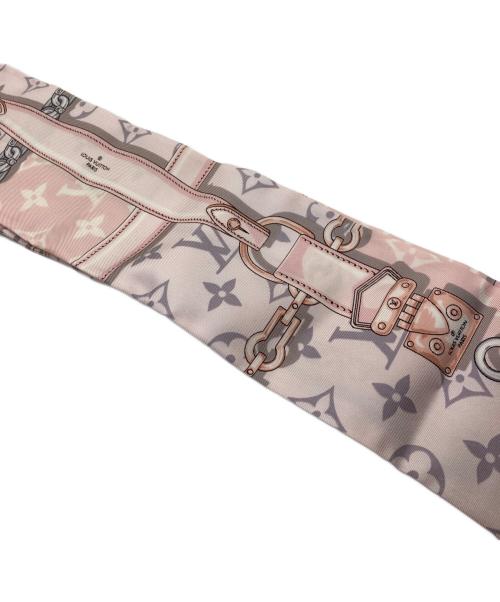 LOUIS VUITTON（ルイ ヴィトン）LOUIS VUITTON (ルイ ヴィトン) バンド―・モノグラムコンフィデンシャルスカーフ ピンクの古着・服飾アイテム