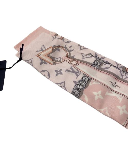 LOUIS VUITTON（ルイ ヴィトン）LOUIS VUITTON (ルイ ヴィトン) バンド―・モノグラムコンフィデンシャルスカーフ ピンクの古着・服飾アイテム