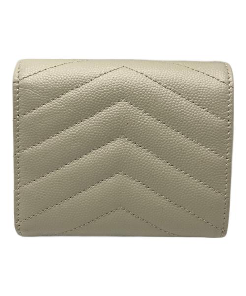 Saint Laurent Paris（サンローランパリ）Saint Laurent Paris (サンローランパリ) マルチフォールドウォレット ホワイトの古着・服飾アイテム