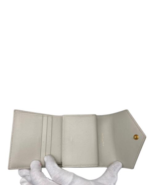 Saint Laurent Paris（サンローランパリ）Saint Laurent Paris (サンローランパリ) マルチフォールドウォレット ホワイトの古着・服飾アイテム