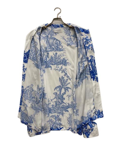 UNUSED（アンユーズド）UNUSED (アンユーズド) continents print long sleeve shirt. ホワイト サイズ:4の古着・服飾アイテム