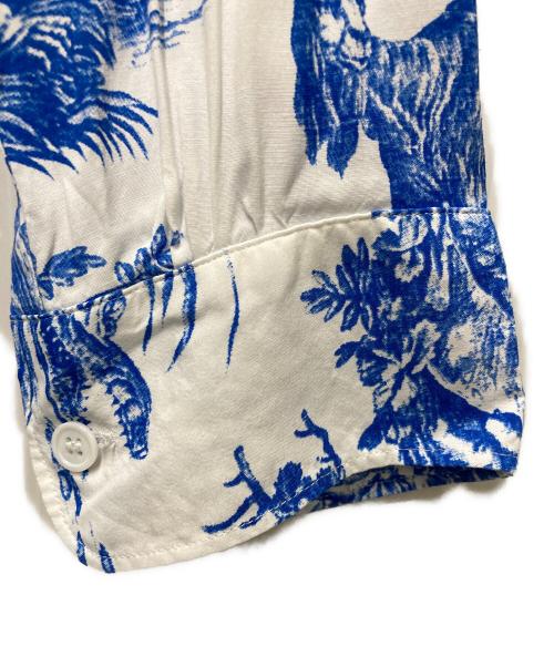 UNUSED（アンユーズド）UNUSED (アンユーズド) continents print long sleeve shirt. ホワイト サイズ:4の古着・服飾アイテム