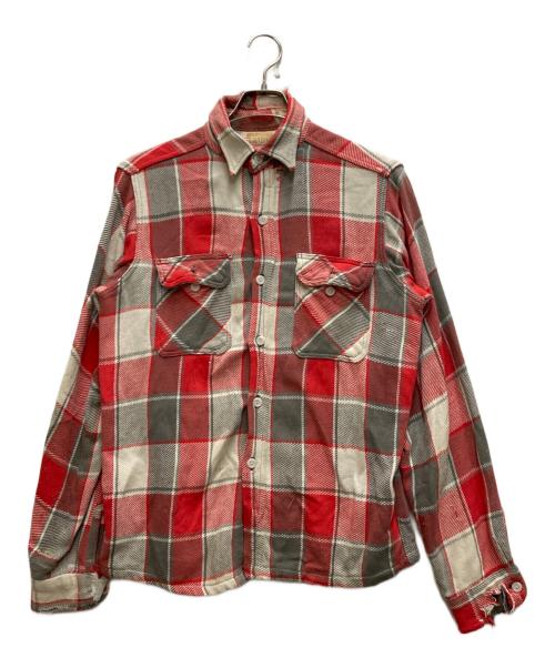 MONTGOMERY WARD（モンゴメリーワード）MONTGOMERY WARD (モンゴメリーワード) 60-70`sコットンチェックシャツ レッド サイズ:不明の古着・服飾アイテム