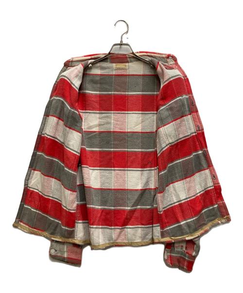 MONTGOMERY WARD（モンゴメリーワード）MONTGOMERY WARD (モンゴメリーワード) 60-70`sコットンチェックシャツ レッド サイズ:不明の古着・服飾アイテム