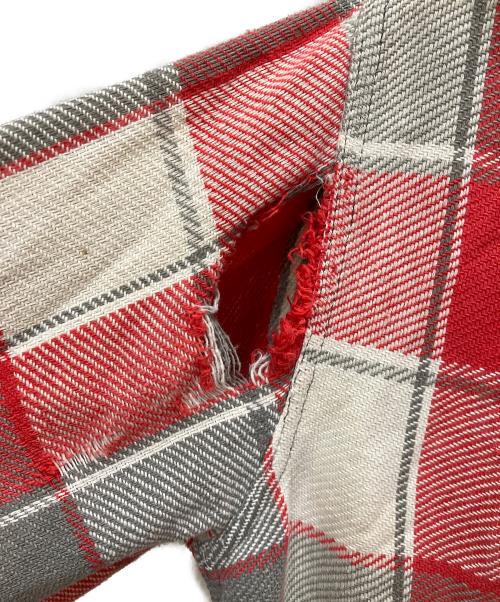 MONTGOMERY WARD（モンゴメリーワード）MONTGOMERY WARD (モンゴメリーワード) 60-70`sコットンチェックシャツ レッド サイズ:不明の古着・服飾アイテム