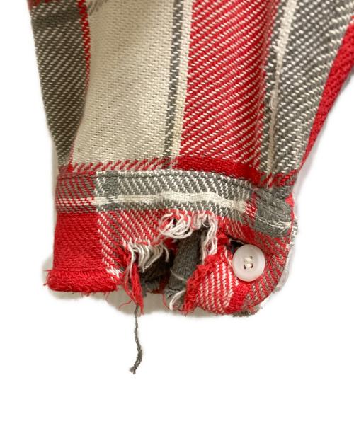 MONTGOMERY WARD（モンゴメリーワード）MONTGOMERY WARD (モンゴメリーワード) 60-70`sコットンチェックシャツ レッド サイズ:不明の古着・服飾アイテム