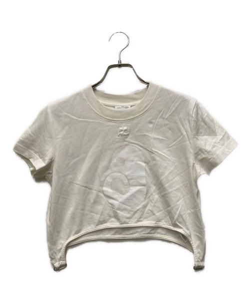 courreges（クレージュ）courreges (クレージュ) クロップドTシャツ ホワイト サイズ:XSの古着・服飾アイテム