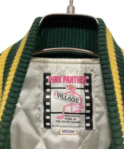 PINK PANTHER（ピンクパンサー）PINK PANTHER (ピンクパンサー) キャラレザースタジャン グリーン サイズ:Mの古着・服飾アイテム