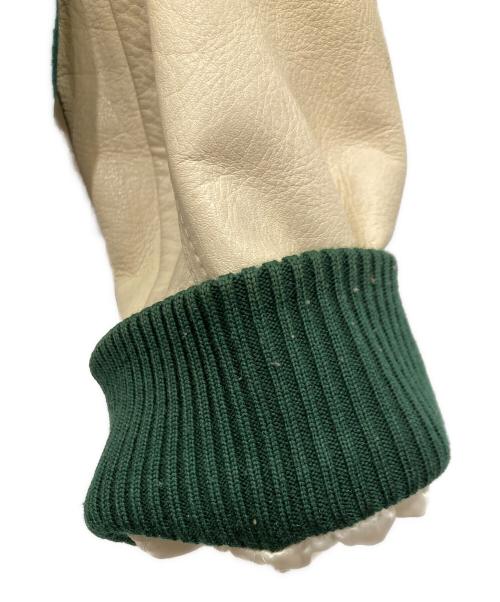 PINK PANTHER（ピンクパンサー）PINK PANTHER (ピンクパンサー) キャラレザースタジャン グリーン サイズ:Mの古着・服飾アイテム