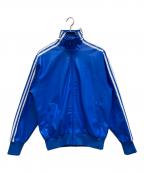 adidasアディダス）の古着「フェイクレザー アディカラー ルーズ ファイヤーバード トラックスーツジャケット」｜ブルー