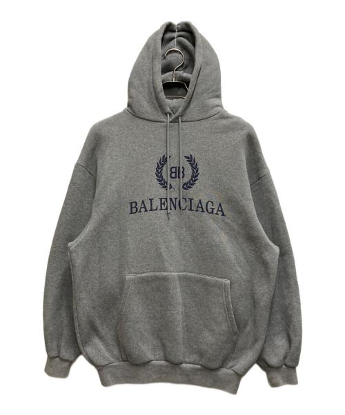 BALENCIAGA（バレンシアガ）BALENCIAGA (バレンシアガ) BBロゴプルオーバーパーカー グレー サイズ:XSの古着・服飾アイテム