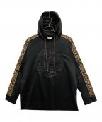 FENDIフェンディ）の古着「ズッカ柄プルオーバーパーカー」｜ブラック