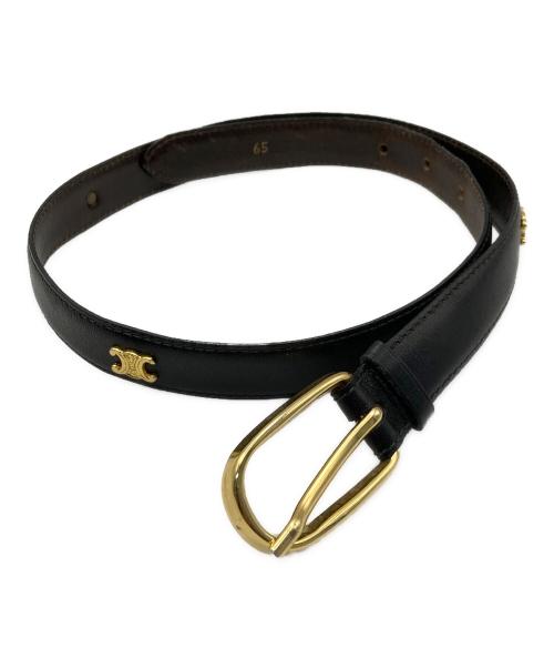 CELINE（セリーヌ）CELINE (セリーヌ) トリオンフレザーベルト ブラックの古着・服飾アイテム