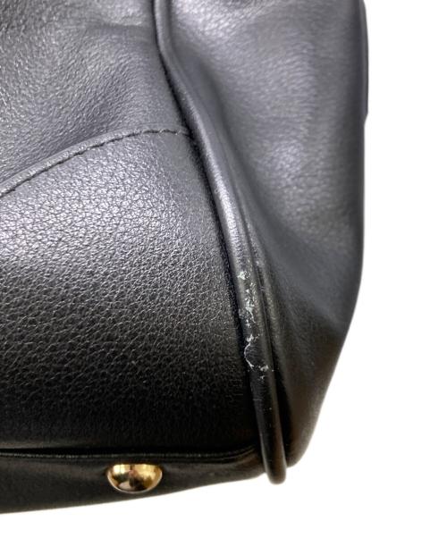 Papillonner（パピヨネ）Papillonner (パピヨネ) レザーボストンバッグ ブラックの古着・服飾アイテム