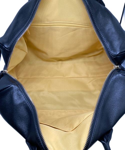 Papillonner（パピヨネ）Papillonner (パピヨネ) レザーボストンバッグ ブラックの古着・服飾アイテム