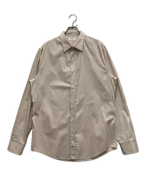 CELINE（セリーヌ）CELINE (セリーヌ) カーナビー ストライプルーズシャツ ベージュ サイズ:41の古着・服飾アイテム