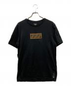 FENDIフェンディ）の古着「FFボックスロゴパッチTシャツ」｜ブラック