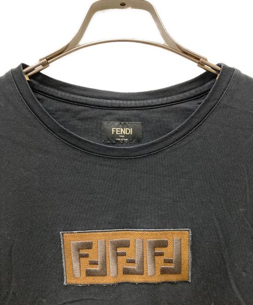 FENDI（フェンディ）FENDI (フェンディ) FFボックスロゴパッチTシャツ ブラック サイズ:Mの古着・服飾アイテム