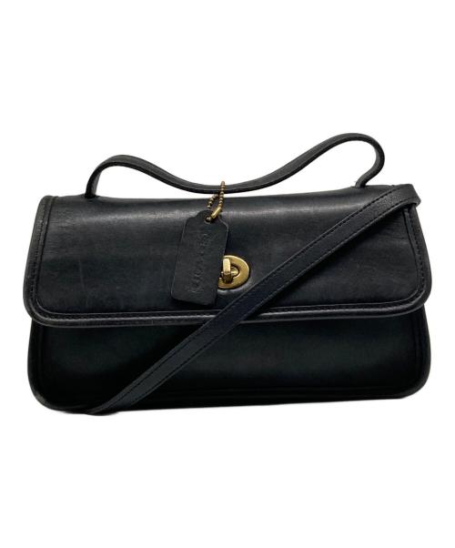 COACH（コーチ）COACH (コーチ) レザーターンロックショルダーバッグ ブラックの古着・服飾アイテム