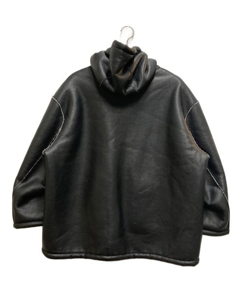NKNIT（ンニット）NKNIT (ンニット) Vegan Mouton Hooded Zip Jacket ブラック サイズ:表記無しの古着・服飾アイテム