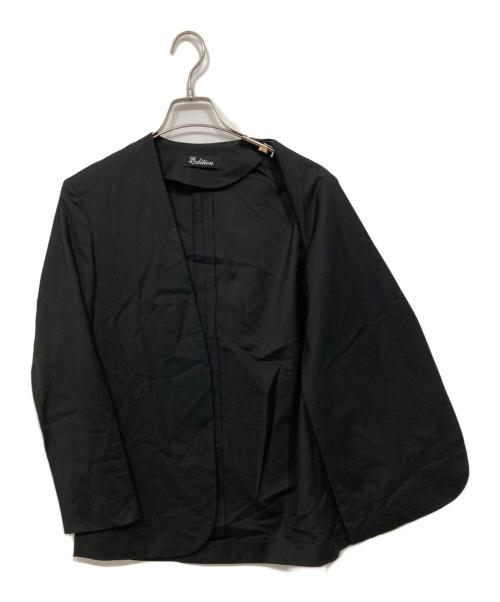 edition（エディション）Edition (エディション) ウール メリノノーカラージャケット ブラック サイズ:34の古着・服飾アイテム