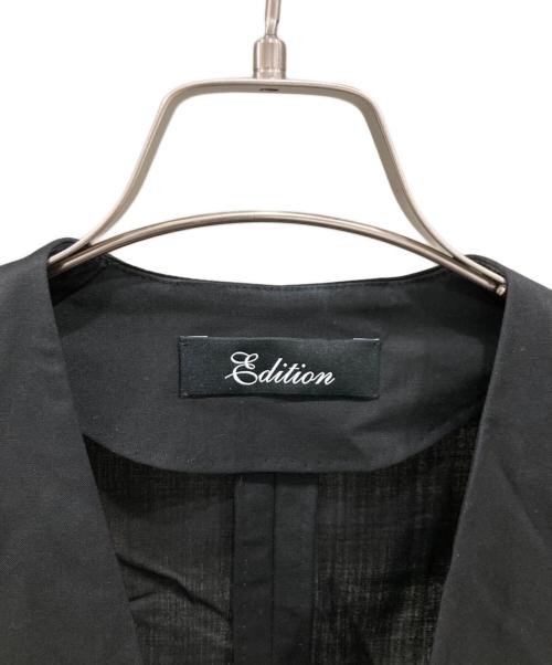 edition（エディション）Edition (エディション) ウール メリノノーカラージャケット ブラック サイズ:34の古着・服飾アイテム