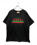 GUCCIグッチ）の古着「ロゴプリントＴシャツ」｜ブラック