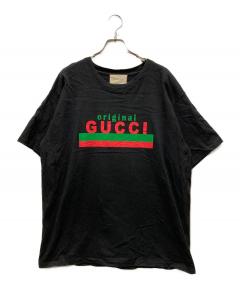 中古・古着通販】GUCCI (グッチ) ロゴプリントTシャツ ブラック