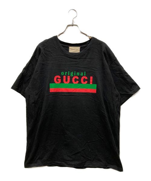 GUCCI（グッチ）GUCCI (グッチ) ロゴプリントＴシャツ ブラック サイズ:XLの古着・服飾アイテム