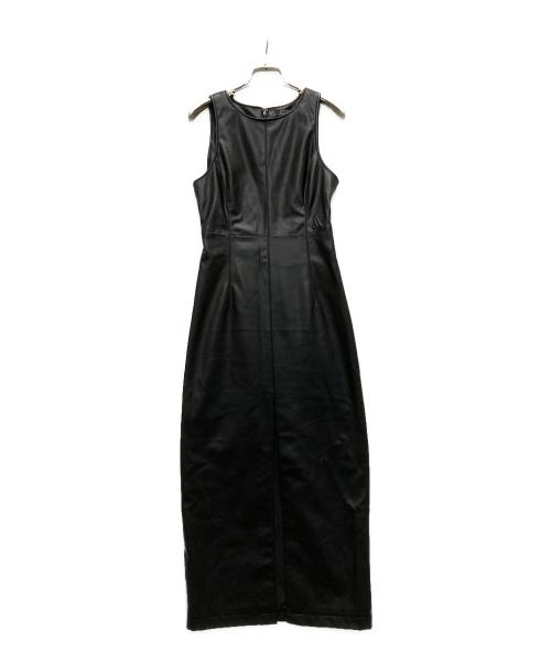 ARMANI EXCHANGE（アルマーニ エクスチェンジ）ARMANI EXCHANGE (アルマーニ エクスチェンジ) エコレザーノースリーブワンピース ブラック サイズ:2の古着・服飾アイテム
