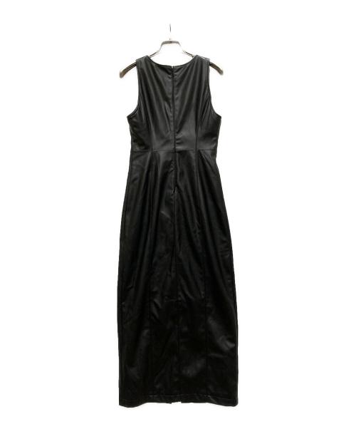 ARMANI EXCHANGE（アルマーニ エクスチェンジ）ARMANI EXCHANGE (アルマーニ エクスチェンジ) エコレザーノースリーブワンピース ブラック サイズ:2の古着・服飾アイテム