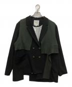 UN3D.アンスリード）の古着「ニットドッキングジャケット」｜ブラック×カーキ