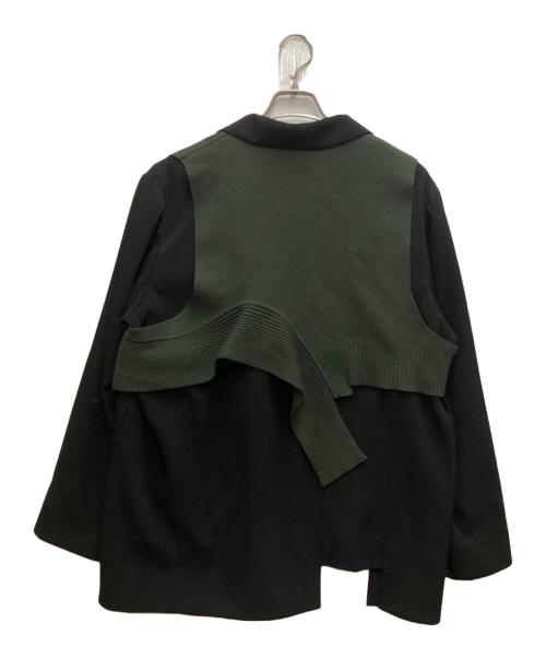 UN3D.（アンスリード）UN3D. (アンスリード) ニットドッキングジャケット ブラック×カーキ サイズ:36の古着・服飾アイテム