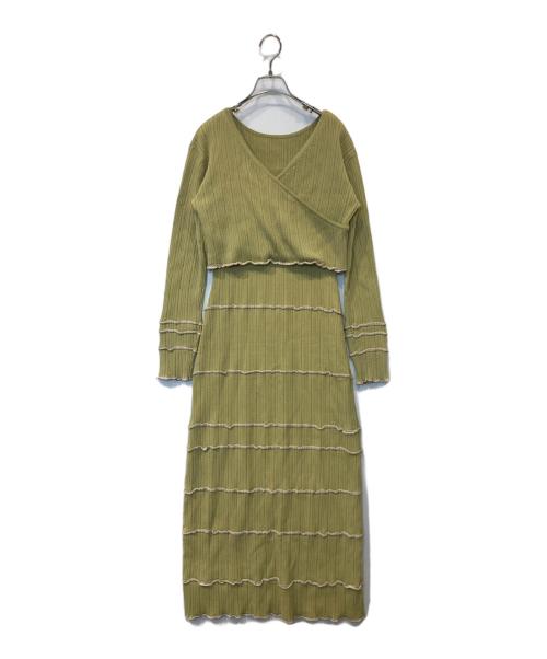pinue（ピヌエ）pinue (ピヌエ) アンサンブルワンピース/ニットワンピース グリーン サイズ:表記無しの古着・服飾アイテム