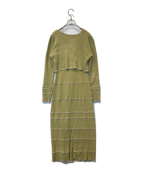 pinue（ピヌエ）pinue (ピヌエ) アンサンブルワンピース/ニットワンピース グリーン サイズ:表記無しの古着・服飾アイテム
