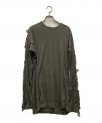 JULIUSユリウス）の古着「JERSEY FASTENING T-SHIRTS」｜オリーブ