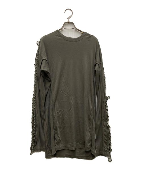 JULIUS（ユリウス）JULIUS (ユリウス) JERSEY FASTENING T-SHIRTS オリーブ サイズ:2の古着・服飾アイテム