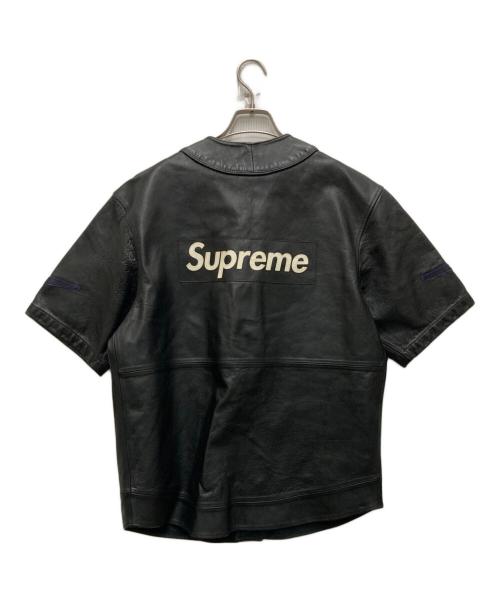 SUPREME（シュプリーム）SUPREME (シュプリーム) NIKE (ナイキ) Leather Baseball Jersey ブラック サイズ:Sの古着・服飾アイテム