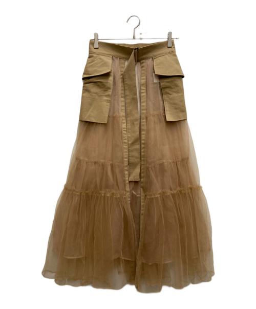 MAISON SPECIAL（メゾンスペシャル）MAISON SPECIAL (メゾンスペシャル) Tulle Tiered Belt Skirt ベージュ サイズ:FREEの古着・服飾アイテム