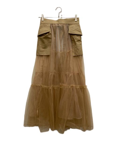 MAISON SPECIAL（メゾンスペシャル）MAISON SPECIAL (メゾンスペシャル) Tulle Tiered Belt Skirt ベージュ サイズ:FREEの古着・服飾アイテム