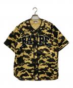 A BATHING APEアベイシングエイプ）の古着「1st Camo Baseball Shirt」｜ベージュ