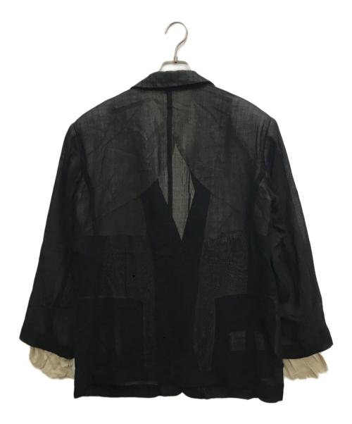 Maison MIHARA YASUHIRO（メゾン ミハラ ヤスヒロ）Maison MIHARA YASUHIRO (メゾン ミハラ ヤスヒロ) シアーレイヤード2Bジャケット ブラック サイズ:36の古着・服飾アイテム
