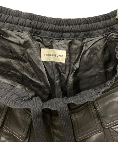 FORSOMEONE（フォーサムワン）FORSOMEONE (フォーサムワン) TACTICS SHORTS LEATHER ブラック サイズ:48の古着・服飾アイテム