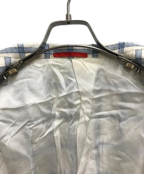 ISAIA（イザイア）ISAIA (イザイア) チェック3Bジャケット ホワイト×ブルー サイズ:46の古着・服飾アイテム
