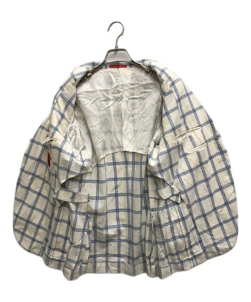 ISAIA（イザイア）ISAIA (イザイア) チェック3Bジャケット ホワイト×ブルー サイズ:46の古着・服飾アイテム