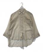 Rosarymoonロザリームーン）の古着「ソフトオーガンジーシアーシャツ 23RS-1942」｜ベージュ