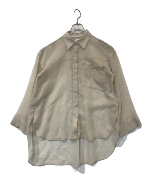 Rosarymoon（ロザリームーン）Rosarymoon (ロザリームーン) ソフトオーガンジーシアーシャツ 23RS-1942 ベージュ サイズ:FREEの古着・服飾アイテム