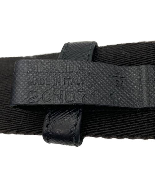 PRADA（プラダ）PRADA (プラダ) ロゴバックルガチャベルト ブラック サイズ:85/34の古着・服飾アイテム