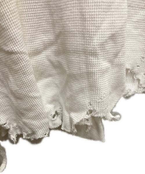 ANCELLM（アンセルム）ANCELLM (アンセルム) DAMAGE WAFFLE CREW LS T-SHIRT ホワイト サイズ:1の古着・服飾アイテム