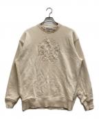 Acne studiosアクネ ストゥディオス）の古着「カレッジロゴ刺繍スウェット」｜ベージュ